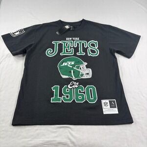 New York Jets Shirt Mens M Black Graphic NFL X Aleali May Crew Neck Tee NEW